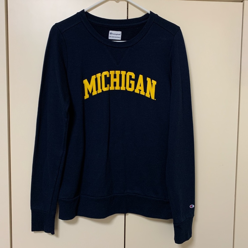navy champion university of michigan sweatshirt